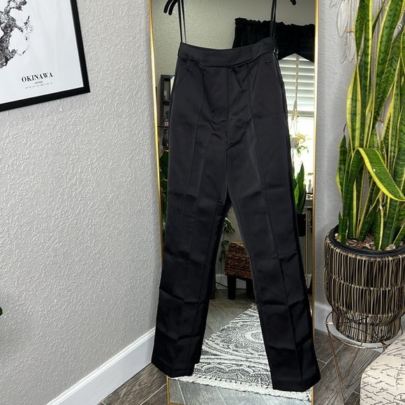 HOUSE OF CB 'Tansy' Black Satin Trousers NWOT - Picture 5 of 9